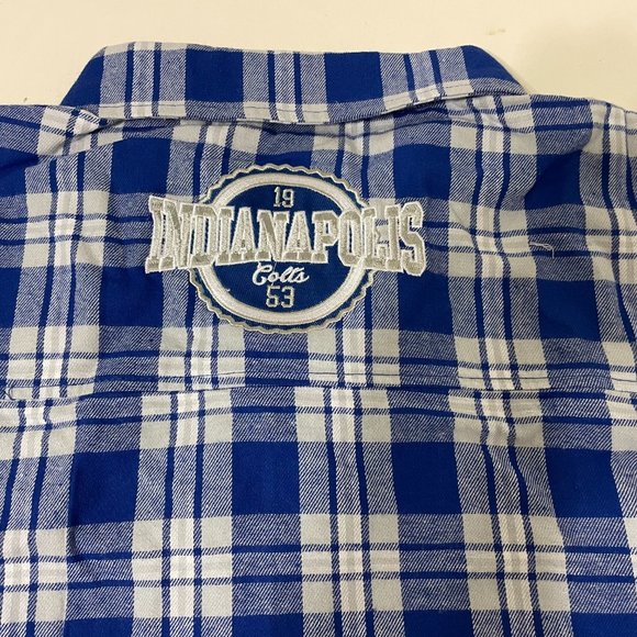 Indianapolis Colts FOCO Mens Flannel Plaid Long Sleeve Button Shirt Pocket - 2XL - Picture 5 of 15